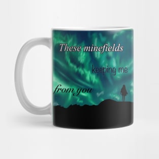 faouzia silhouette with lyrics a mountain and green northern lights Mug